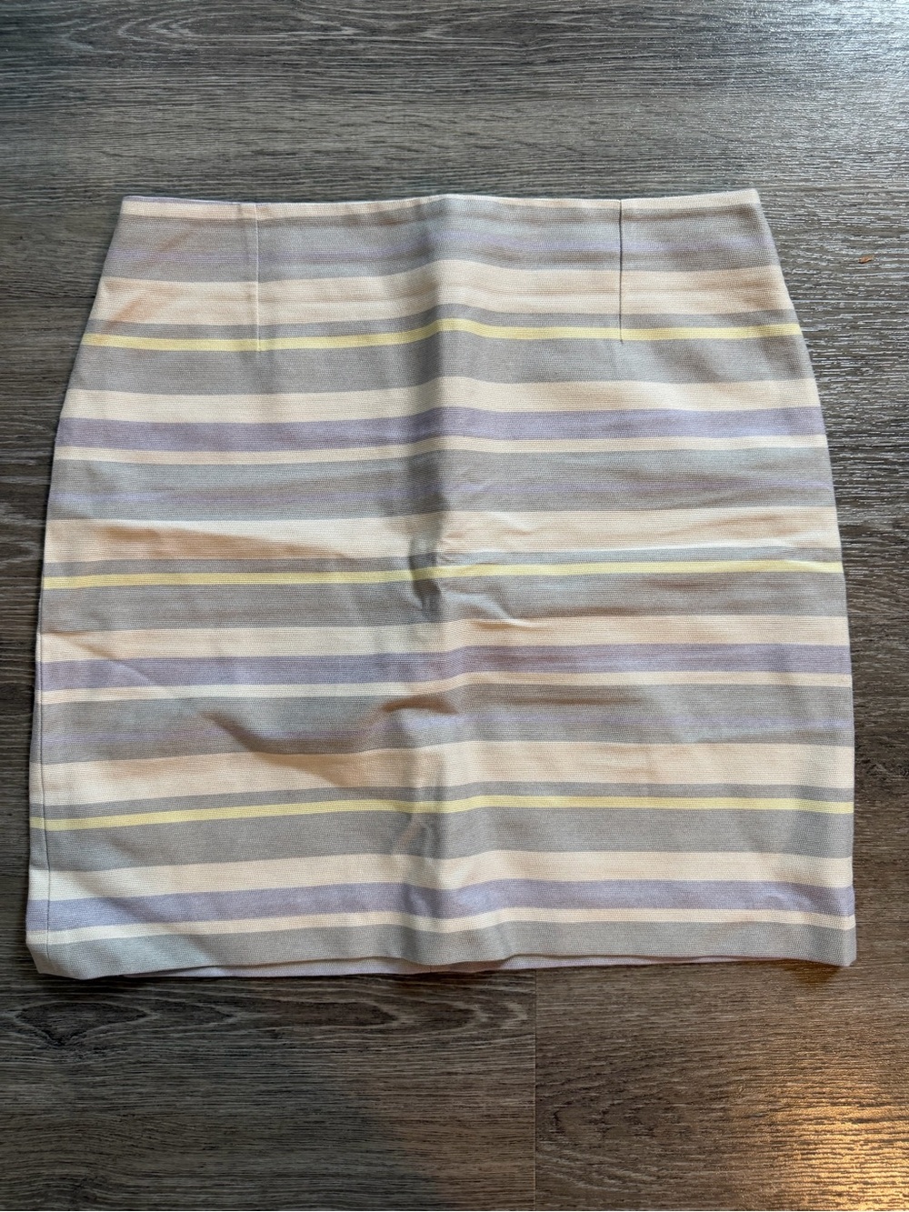 Great Plains London Pastel Striped Pencil Skirt - Light Gray, Cream & Yellow
